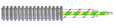 câble 3 âmes (2 + T) sous gaine inox étanche jusqu’à 400 °C / 700 °C