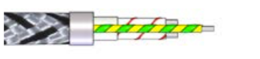 câble 3 âmes (2 + T) sous tresse métallique jusqu’à 400 °C / 700 °C