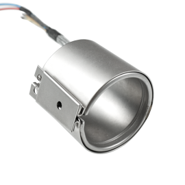 collier de buse „haute charge“, températures jusqu'à 600°C, moulage par injection, évidements, support thermocouple, thermocouple intégré, Encombrement réduit, matériaux exigeants, traitement PTFE-PEEK, temps de cycle réduits, extrusion de câble