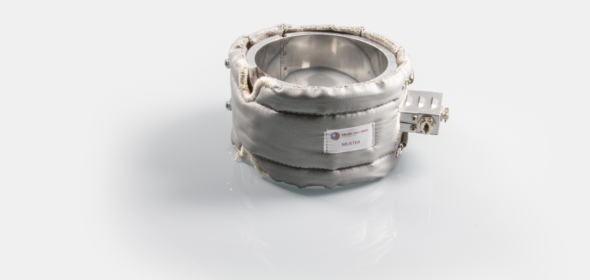 collier chauffant, pour températures jusqu'à 450 ° C, moulage par injection, extrusion, conception écoénergétique, flux thermique homogène, alésages, évidements, thermocouple intégré, système conforme au contour