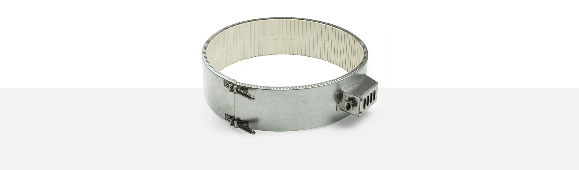 collier chauffant, pour températures jusqu'à 400°C, moulage par injection, extrusion, alésages, évidements, support thermocouple, Chauffage radiant, céramique isolé