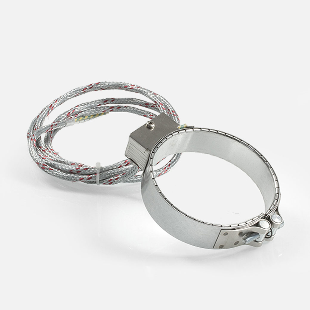 collier chauffant, pour températures jusqu'à 280°C, moulage par injection, extrusion, alésages, évidements, support thermocouple, cercle calorifuge par vide d’air, cercle calorifuge et pyronap, mica isolé