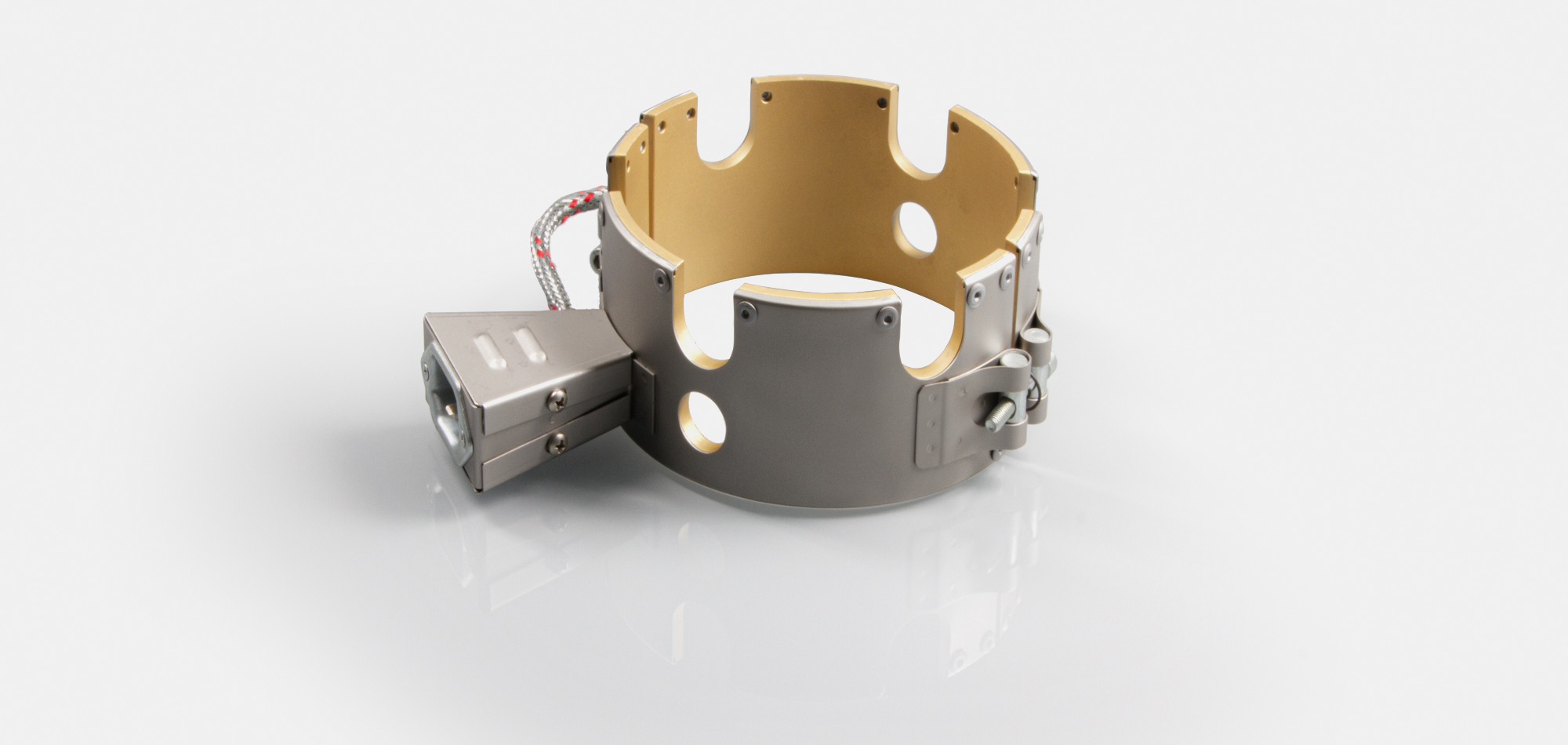 colliers de buse, pour températures jusqu'à 450°C/550°C, moulage par injection, conception écoénergétique, flux de chaleur homogène, trous, évidements, thermocouple intégré, contour spécial, Encombrement réduit, extrusion de câble