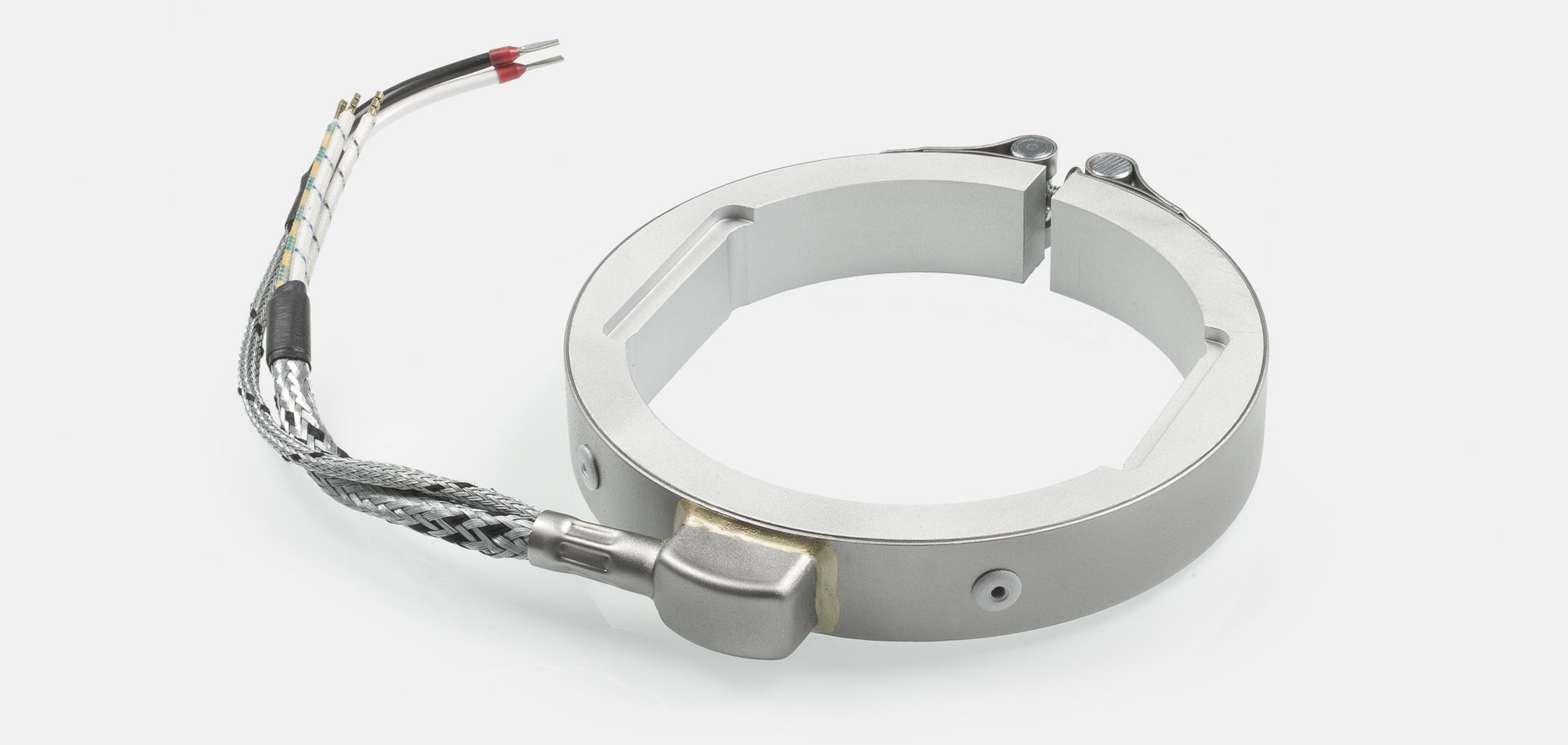 colliers de buse, pour températures jusqu'à 450°C/550°C, moulage par injection, conception écoénergétique, flux de chaleur homogène, trous, évidements, thermocouple intégré, contour spécial, Encombrement réduit, extrusion de câble