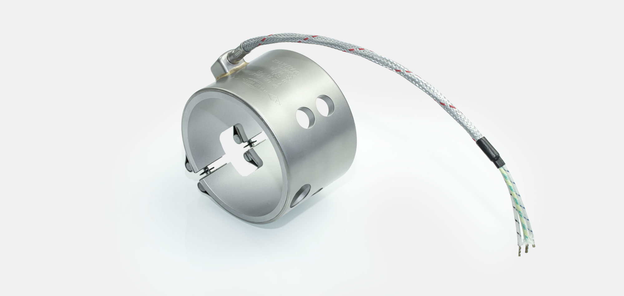 colliers de buse, pour températures jusqu'à 450°C/550°C, moulage par injection, conception écoénergétique, flux de chaleur homogène, trous, évidements, thermocouple intégré, contour spécial, Encombrement réduit, extrusion de câble