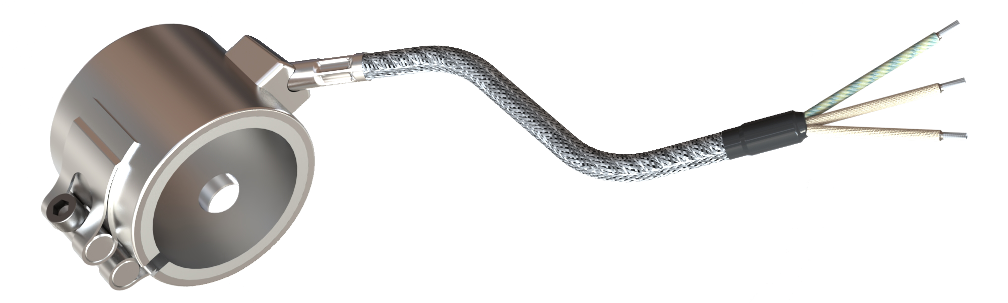 colliers de buse, pour températures jusqu'à 450°C/550°C, moulage par injection, conception écoénergétique, flux de chaleur homogène, trous, évidements, thermocouple intégré, contour spécial, encombrement réduit, extrusion de câble