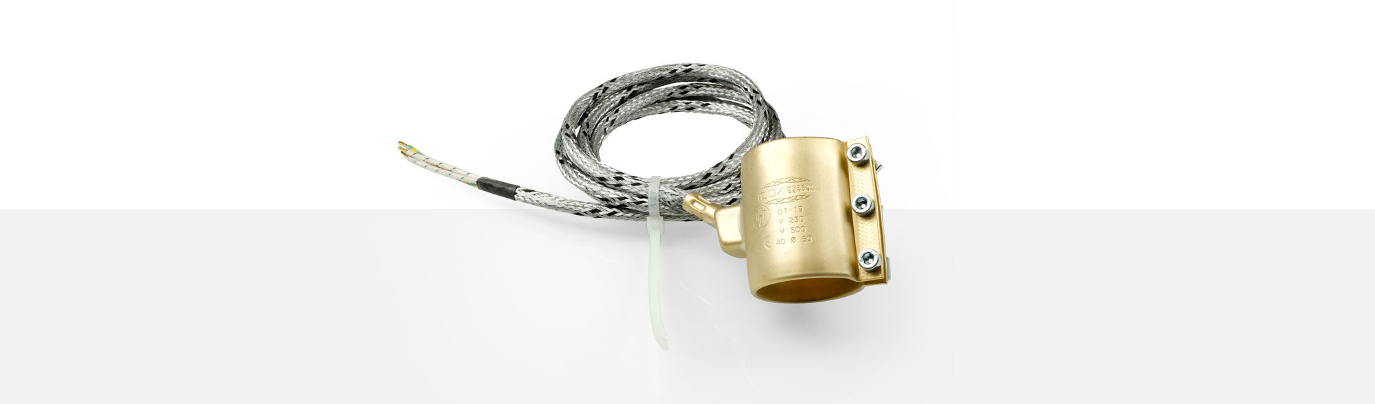 collier de buse standard en acier inoxydable et laiton, pour températures jusqu'à 280°C/350 ° C, moulage par injection, trous, évidements, thermocouple incorporé, thermocouple de surface séparé ou support pour thermocouple, accessoires d'origine