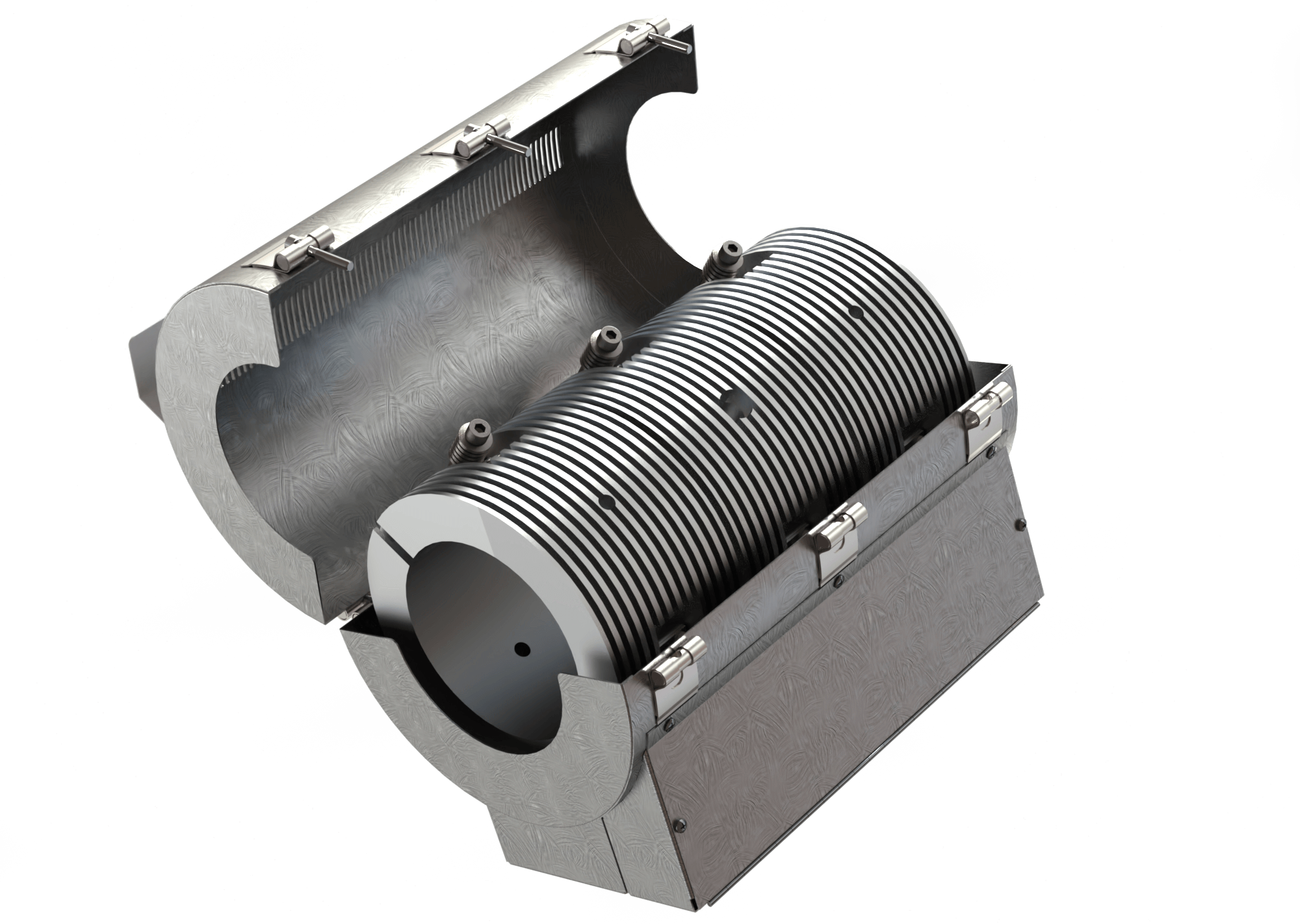 Ensembles chauffage-refroidissement intensif, pour températures jusqu'à 450°C, extrusion, moulage par injection, PVC, systèmes de recyclage, ventilateurs, refroidissement par air, systèmes à forte intensité de refroidissement, temps de chauffage minimal