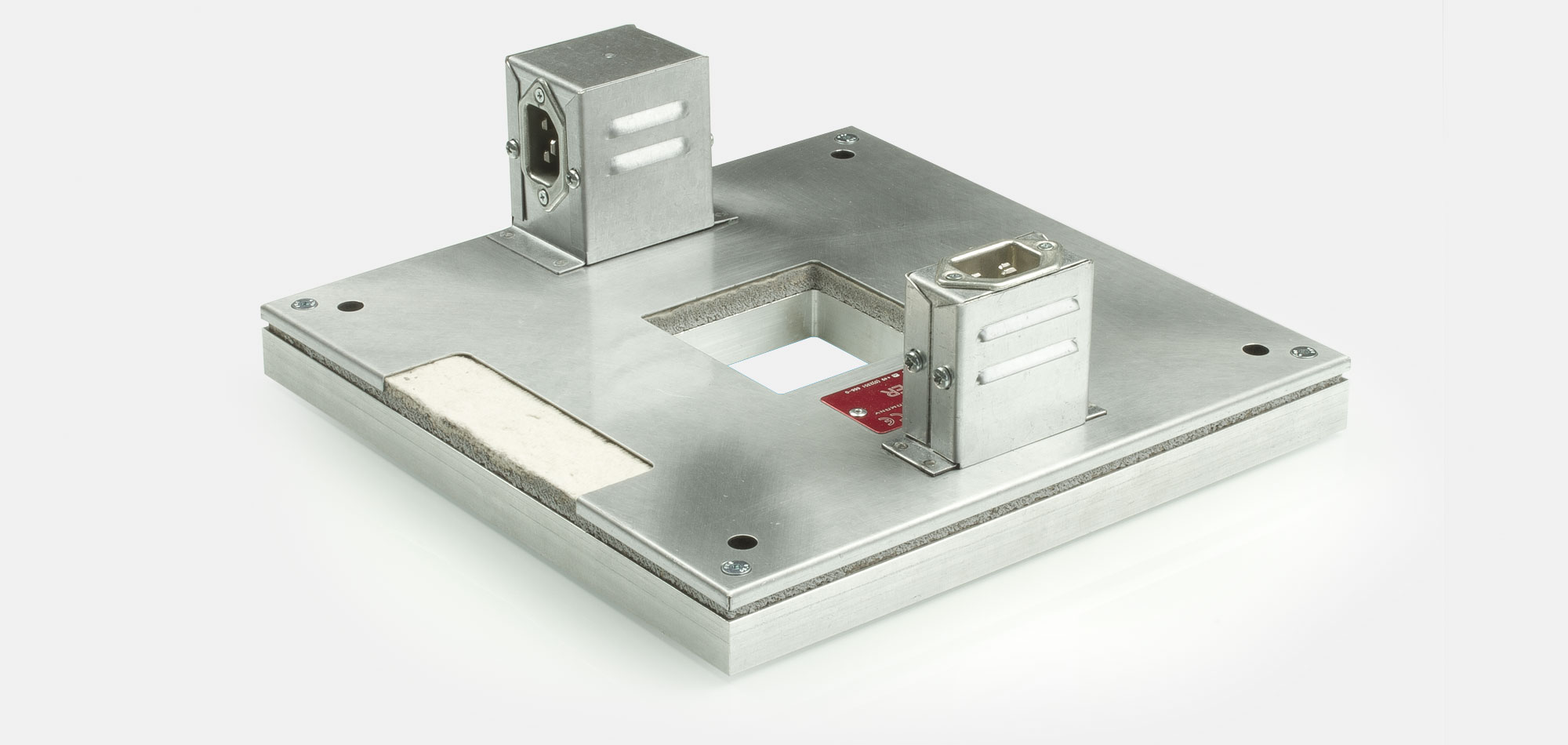 Chauffage d'outillage, Chauffant Plat, Collier Rectangulaire, pour des températures jusqu'à 450°C/550°C, extrusion, moulage par injection, technologie des plastiques, alésages, évidements, connexion frontale, économe en énergie, homogène flux de chaleur