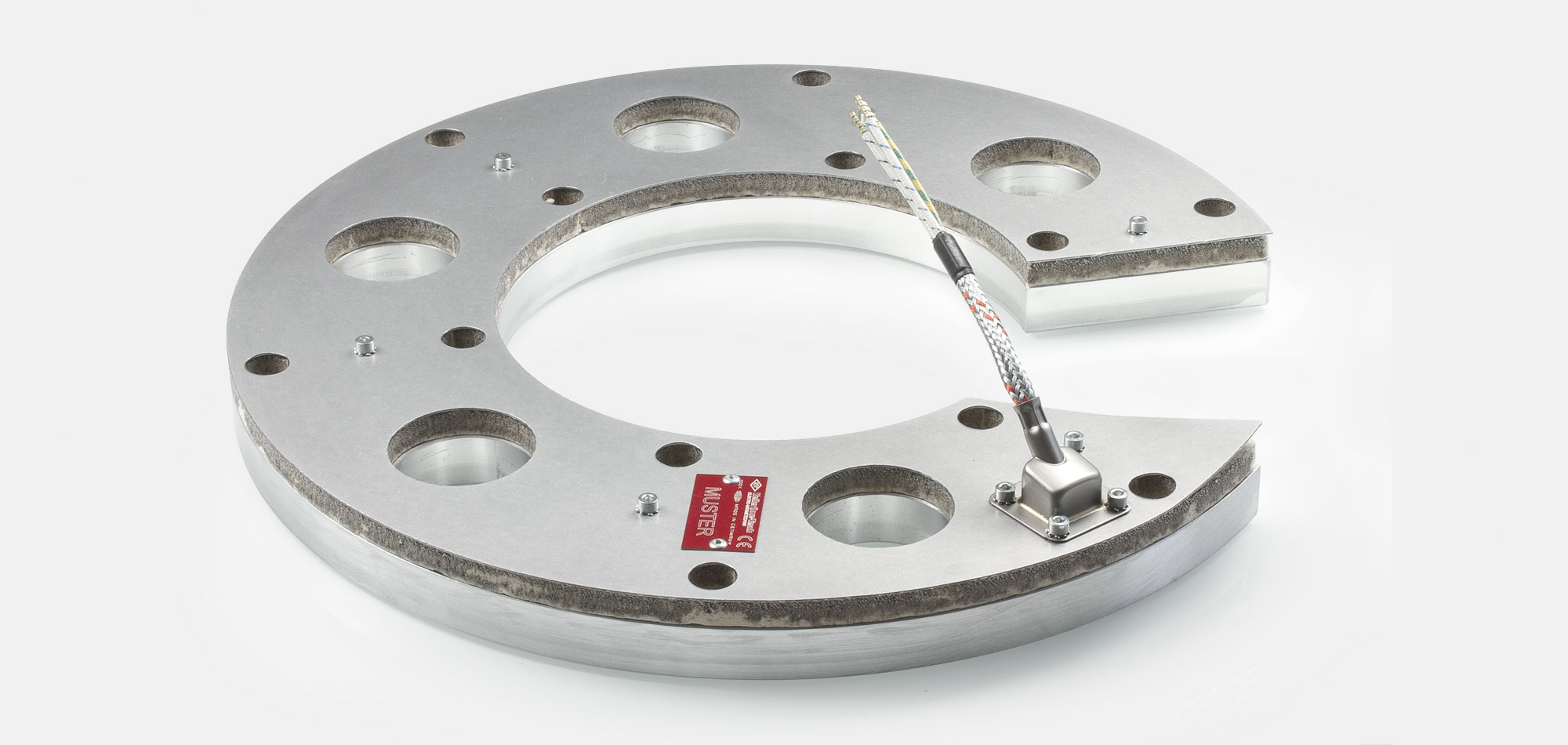 Chauffage d'outillage, Chauffant Plat, Collier Rectangulaire, pour des températures jusqu'à 450°C/550°C, extrusion, moulage par injection, technologie des plastiques, alésages, évidements, connexion frontale, économe en énergie, homogène flux de chaleur