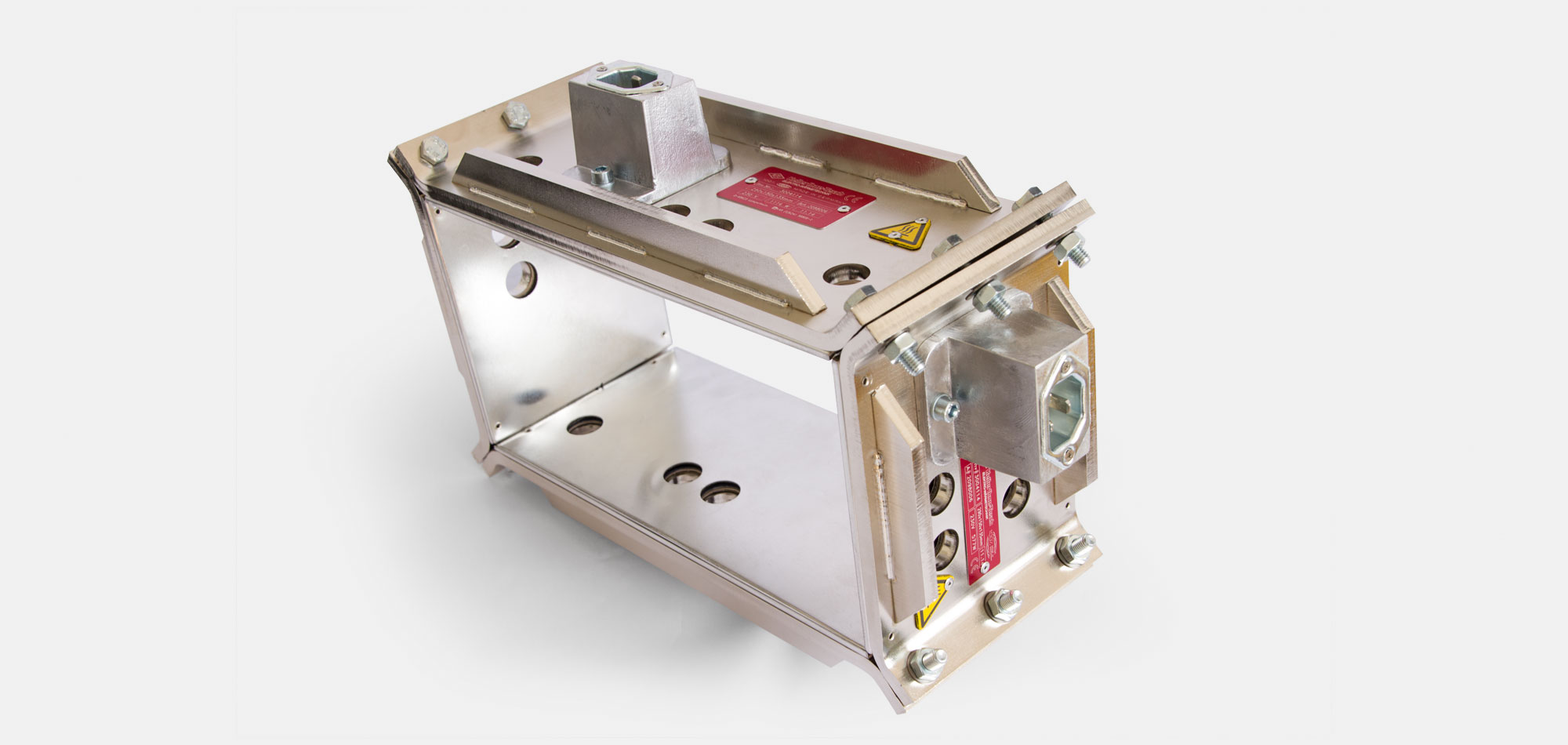Chauffage d'outillage, Chauffant Plat, Collier Rectangulaire, pour des températures jusqu'à 450°C, extrusion, moulage par injection, technologie des plastiques, alésages, évidements, support de capteur de chaleur, thermocouple intégré, mineralisole