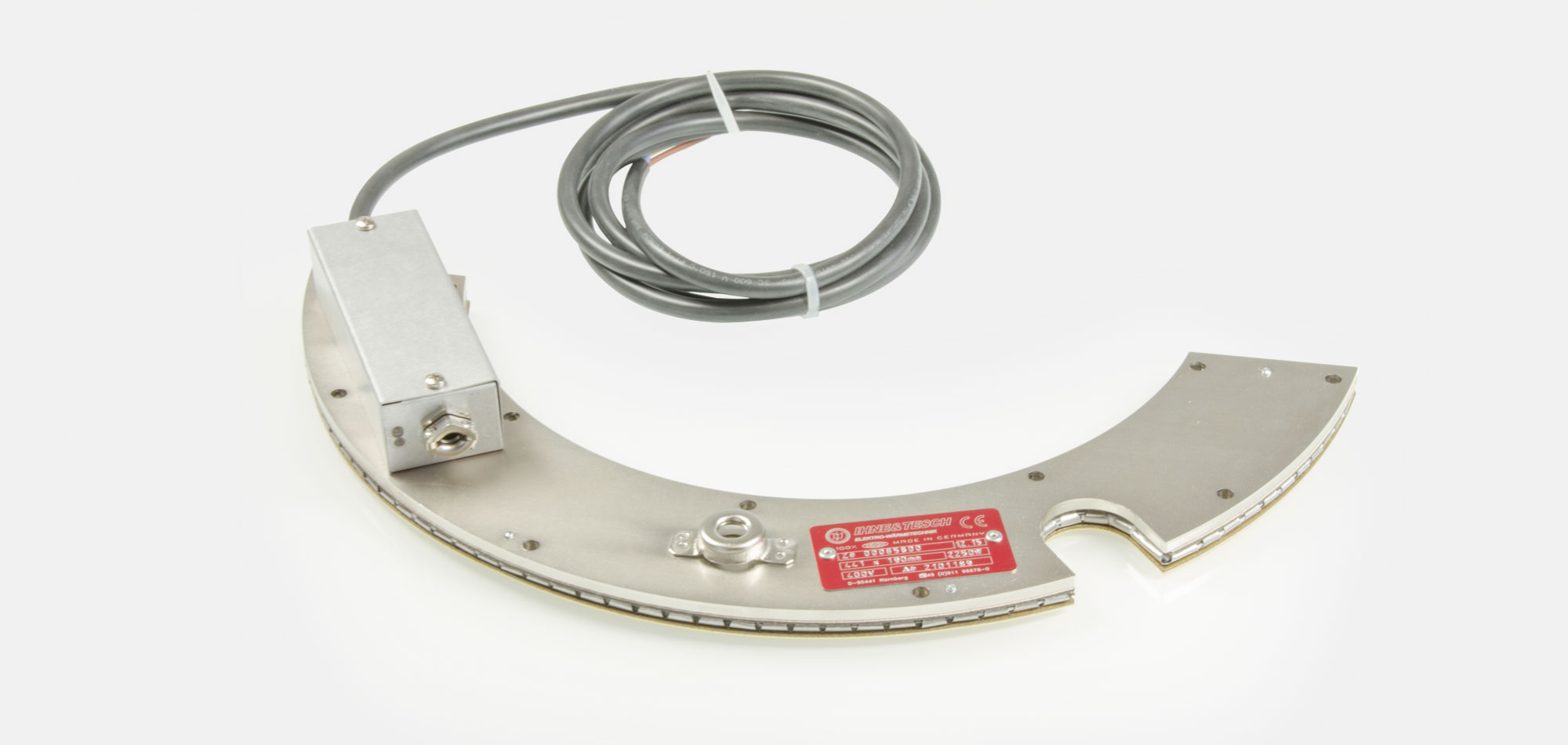 Chauffage d'outillage, Chauffant Plat, Collier Rectangulaire, pour des températures jusqu'à 450°C, extrusion, moulage par injection, technologie des plastiques, alésages, évidements, support de capteur de chaleur, thermocouple intégré, mineralisole
