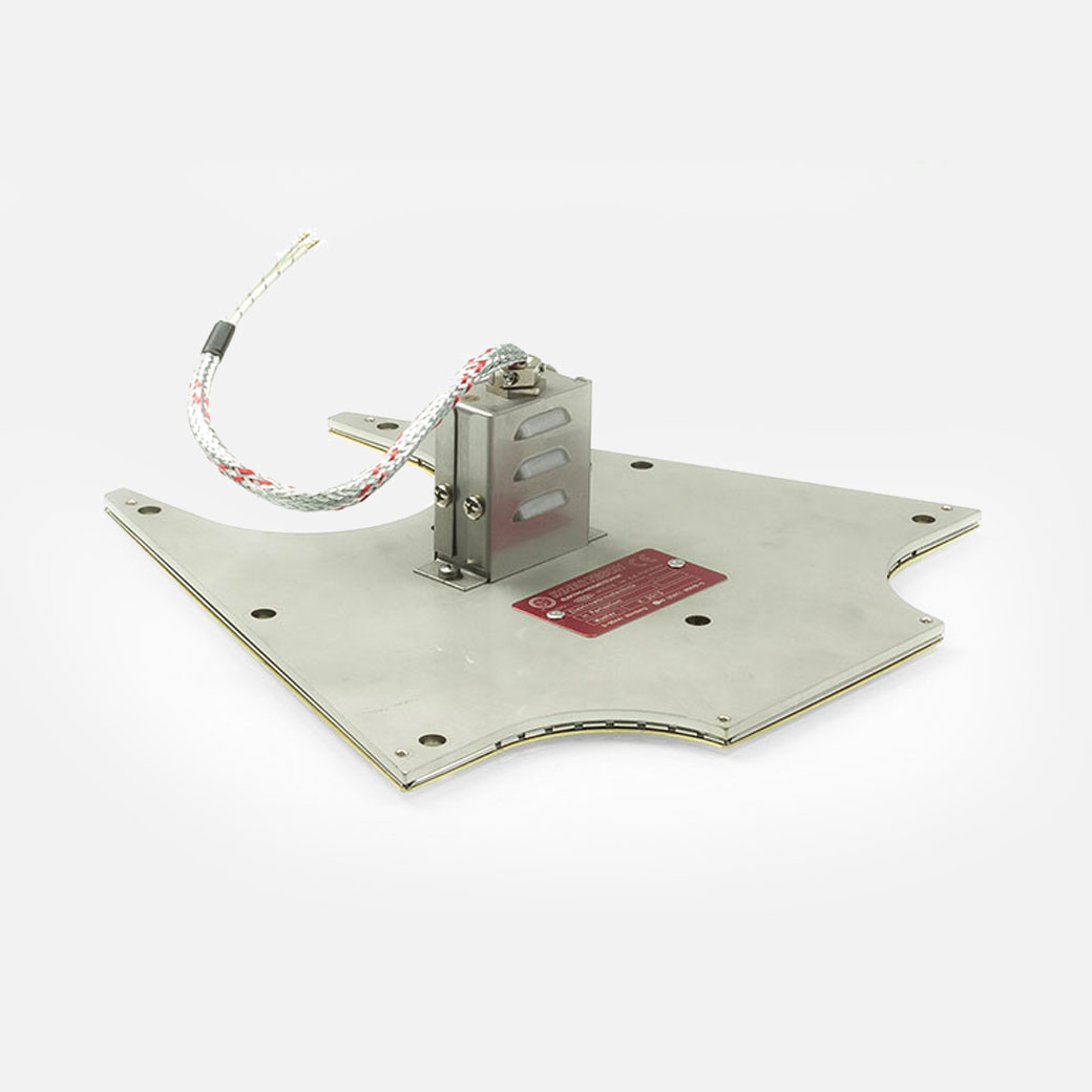 Chauffage d'outillage, Chauffant Plat, Collier Rectangulaire, pour des températures jusqu'à 450°C, extrusion, moulage par injection, technologie des plastiques, alésages, évidements, support de capteur de chaleur, thermocouple intégré, mineralisole