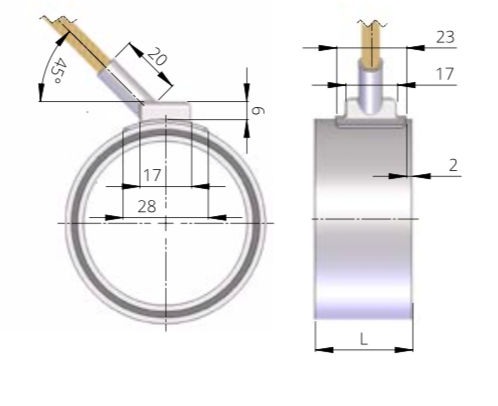 fig. 5: capot RPM tangentiel 45° sortie 6