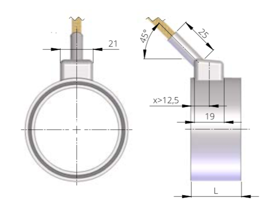 fig. 8: capot axial 45°